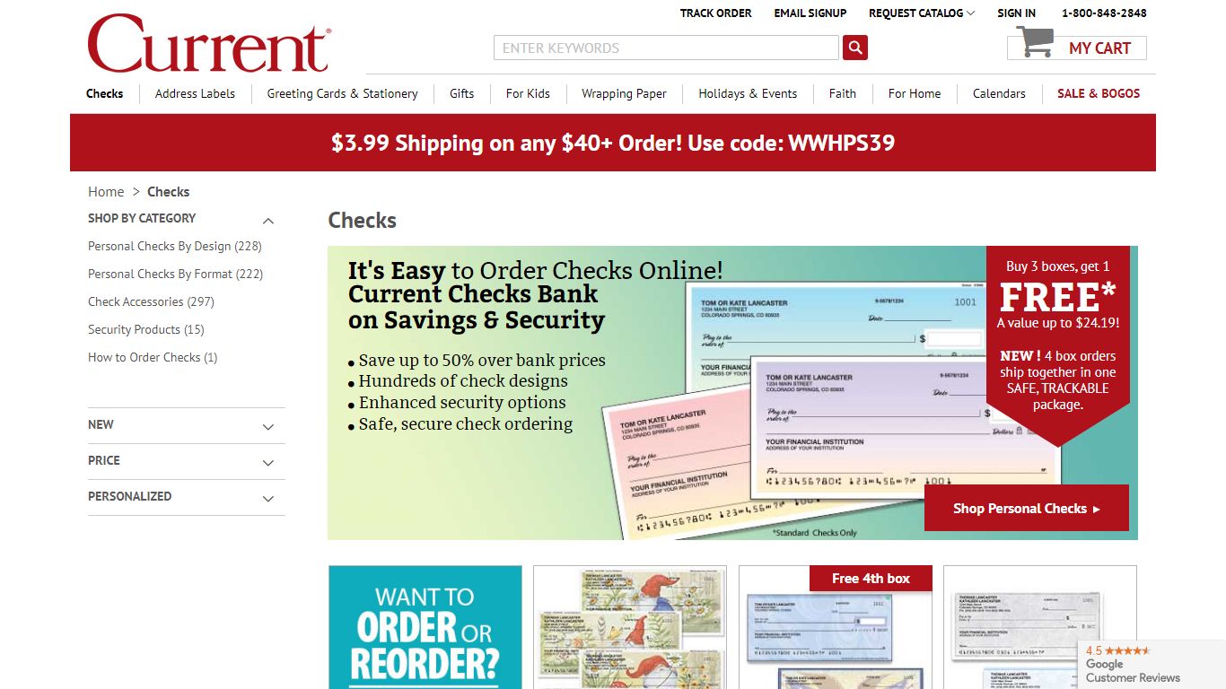 Checks, Order Checks, Online Checks, Cheap | Current Catalog